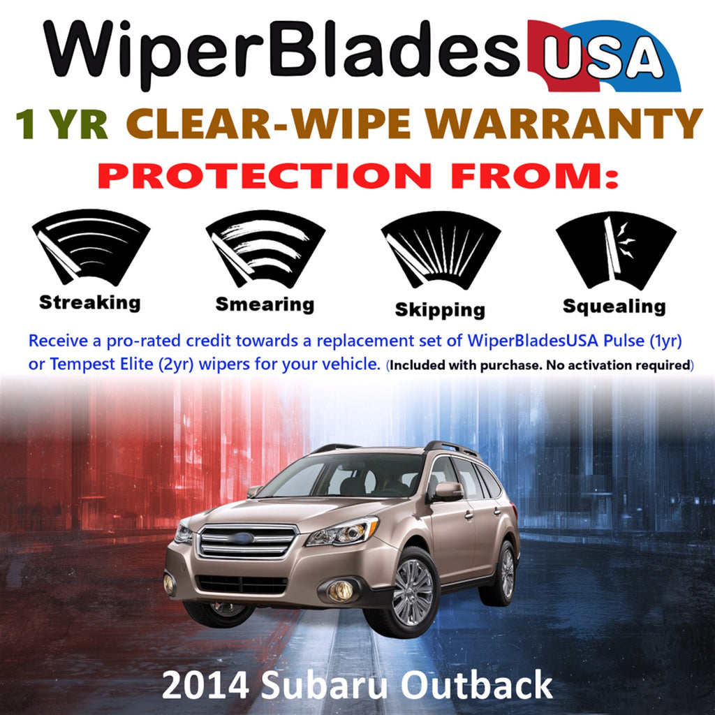 2014 Subaru Outback Front Wiper blades Set Includes 1yr Wear Warranty & Free Delivery