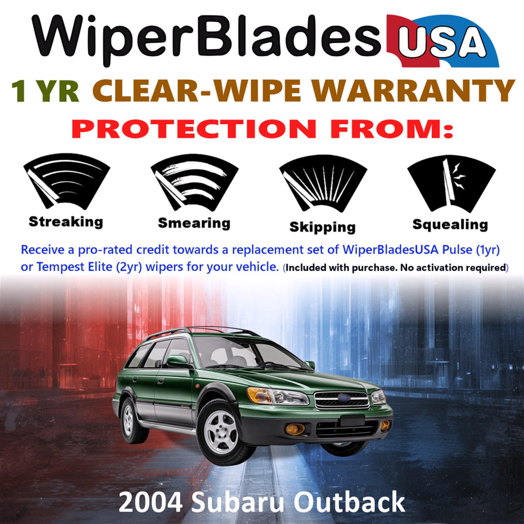 2004 Subaru Outback Front w/Rear Wiper blades Set Includes 1yr Wear Warranty & Free Delivery