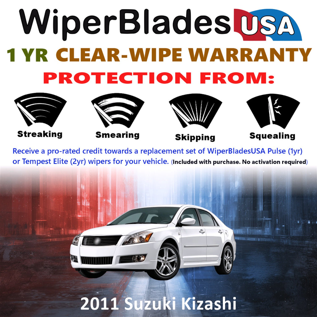 2011 Suzuki Kizashi Front Wiper blades Set Includes 1yr Wear Warranty & Free Delivery