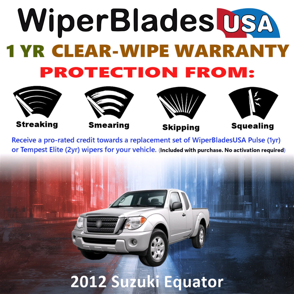 2012 Suzuki Equator Front Wiper blades Set Includes 1yr Wear Warranty & Free Delivery