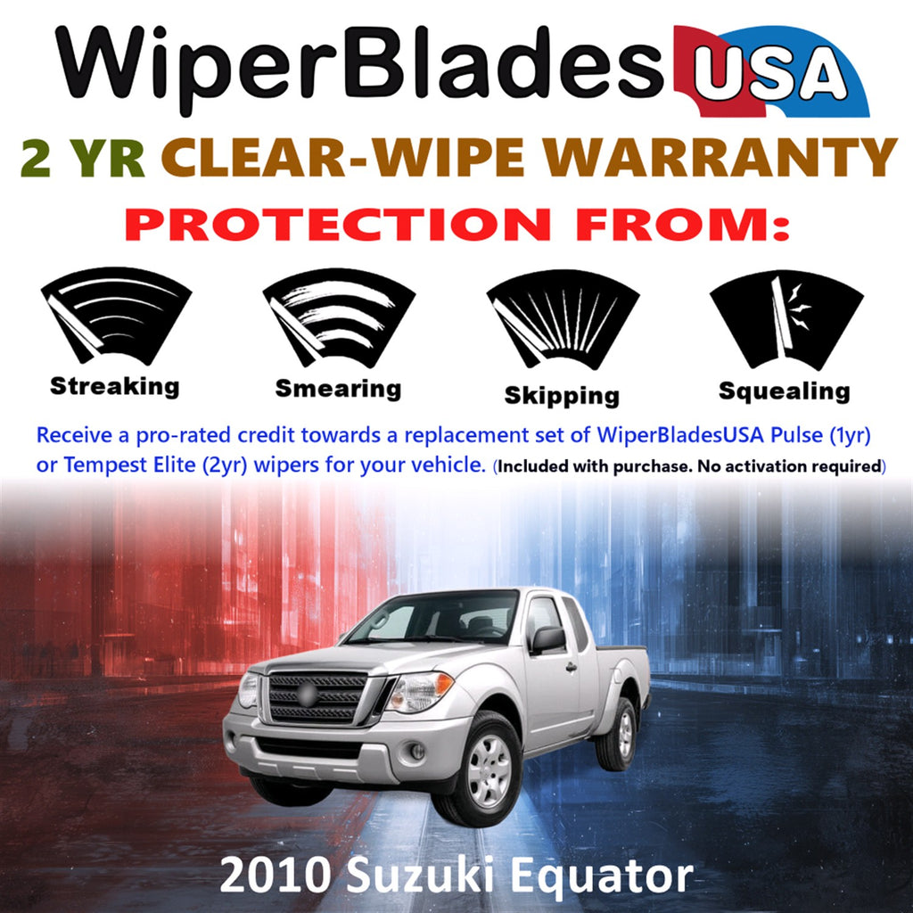 2010 Suzuki Equator Front Wiper blades Set  Includes 2yr Wear Warranty & Free Delivery