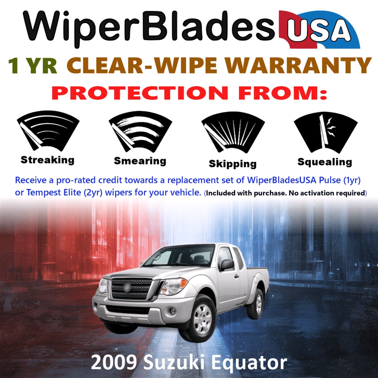 2009 Suzuki Equator Front Wiper blades Set Includes 1yr Wear Warranty & Free Delivery