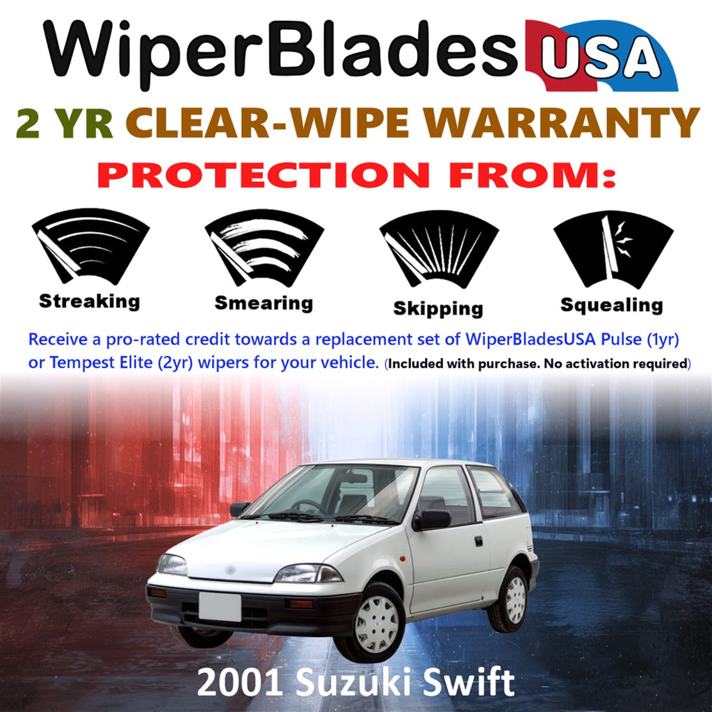 2001 Suzuki Swift Front Wiper blades Set  Includes 2yr Wear Warranty & Free Delivery