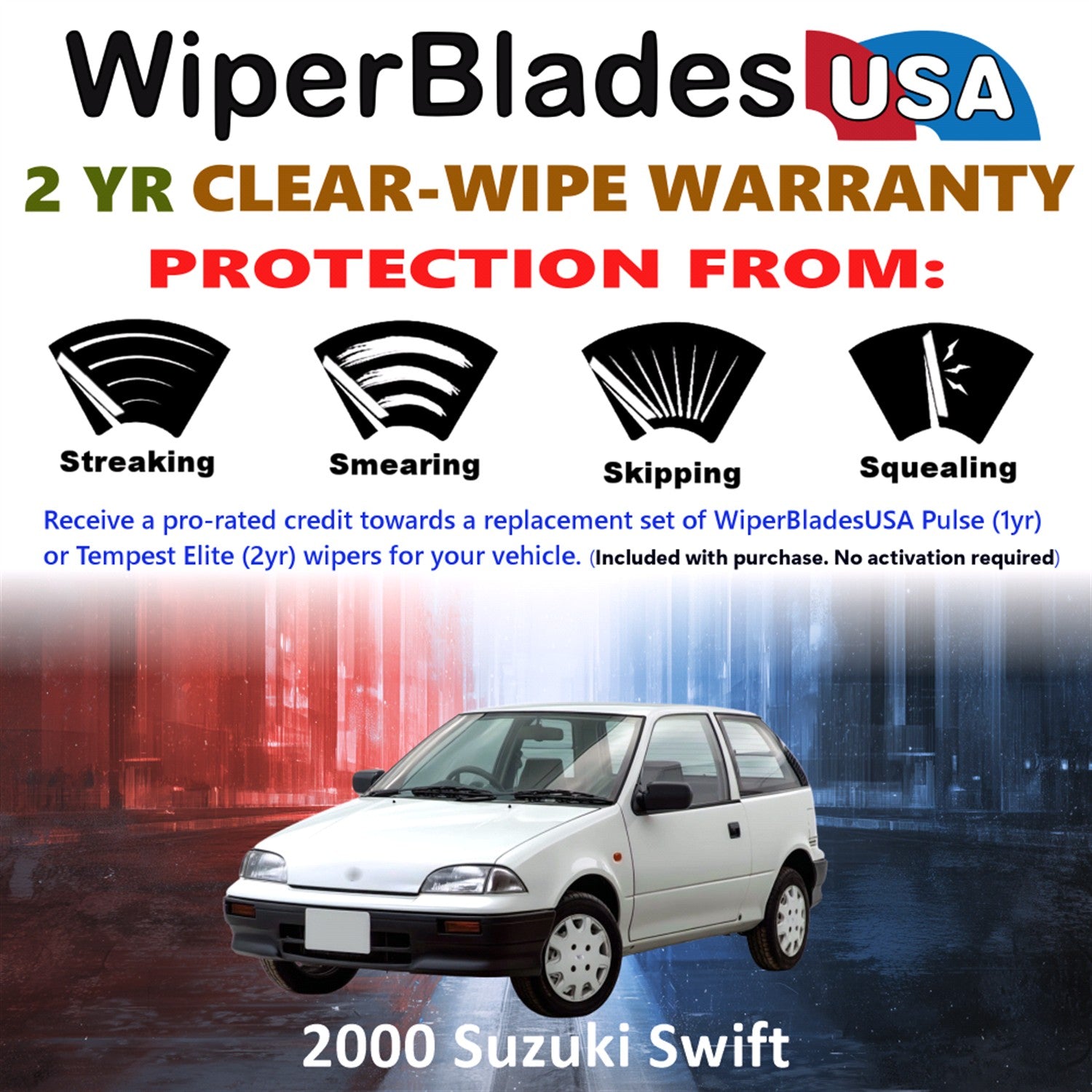 2000 Suzuki Swift Front Wiper blades Set  Includes 2yr Wear Warranty & Free Delivery