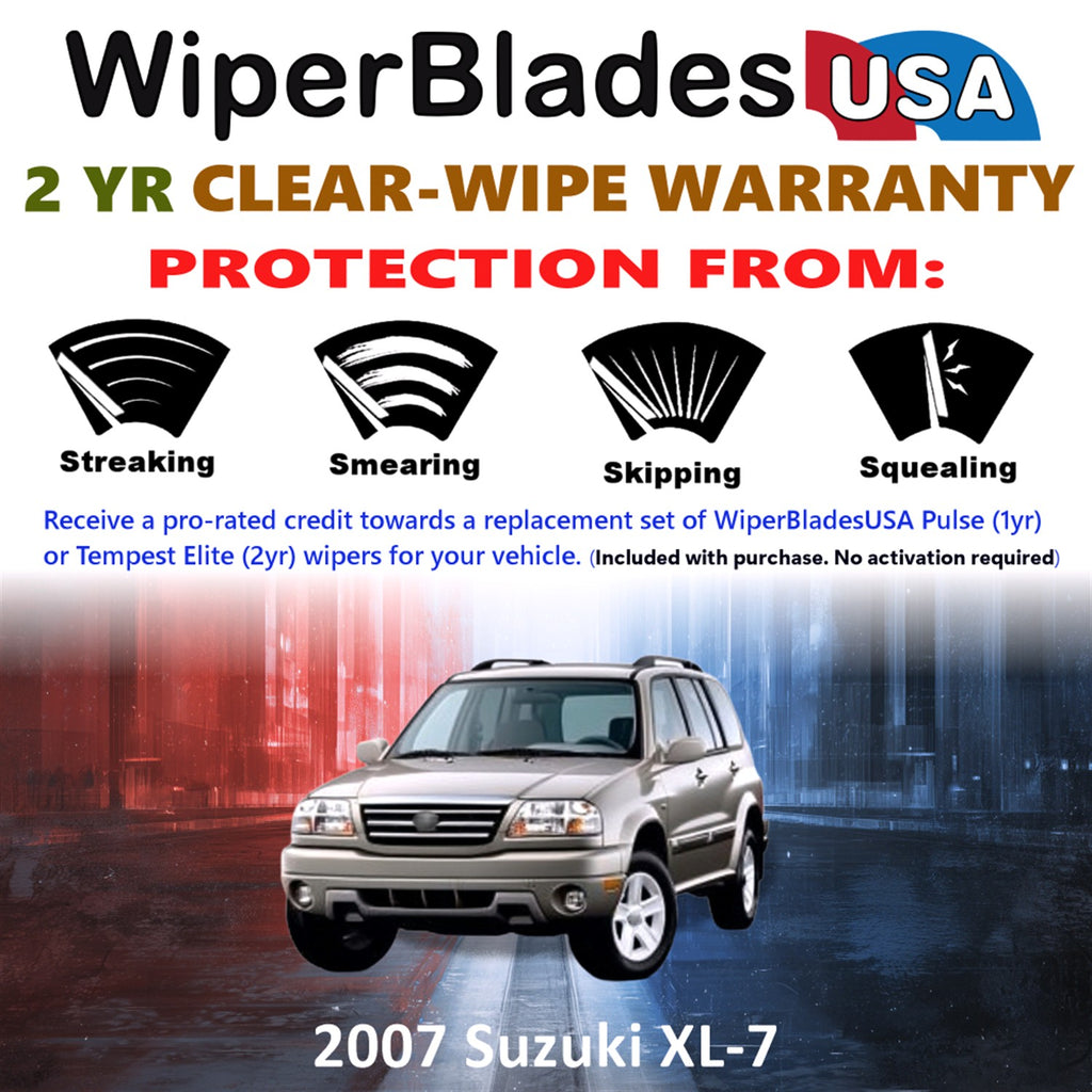 2007 Suzuki XL-7 Front Wiper blades Set  Includes 2yr Wear Warranty & Free Delivery