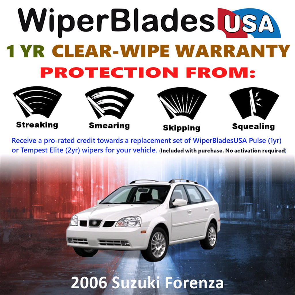 2006 Suzuki Forenza Front Wiper blades Set Includes 1yr Wear Warranty & Free Delivery