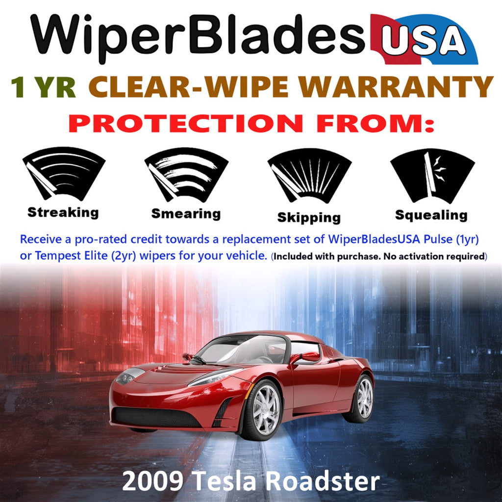 2009 Tesla Roadster Front Wiper blades Set Includes 1yr Wear Warranty & Free Delivery