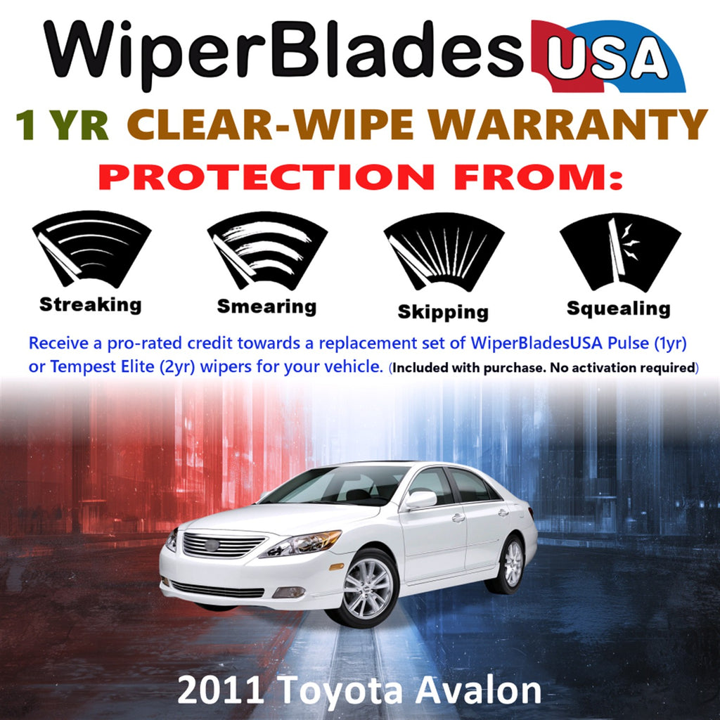 2011 Toyota Avalon Front Wiper blades Set Includes 1yr Wear Warranty & Free Delivery