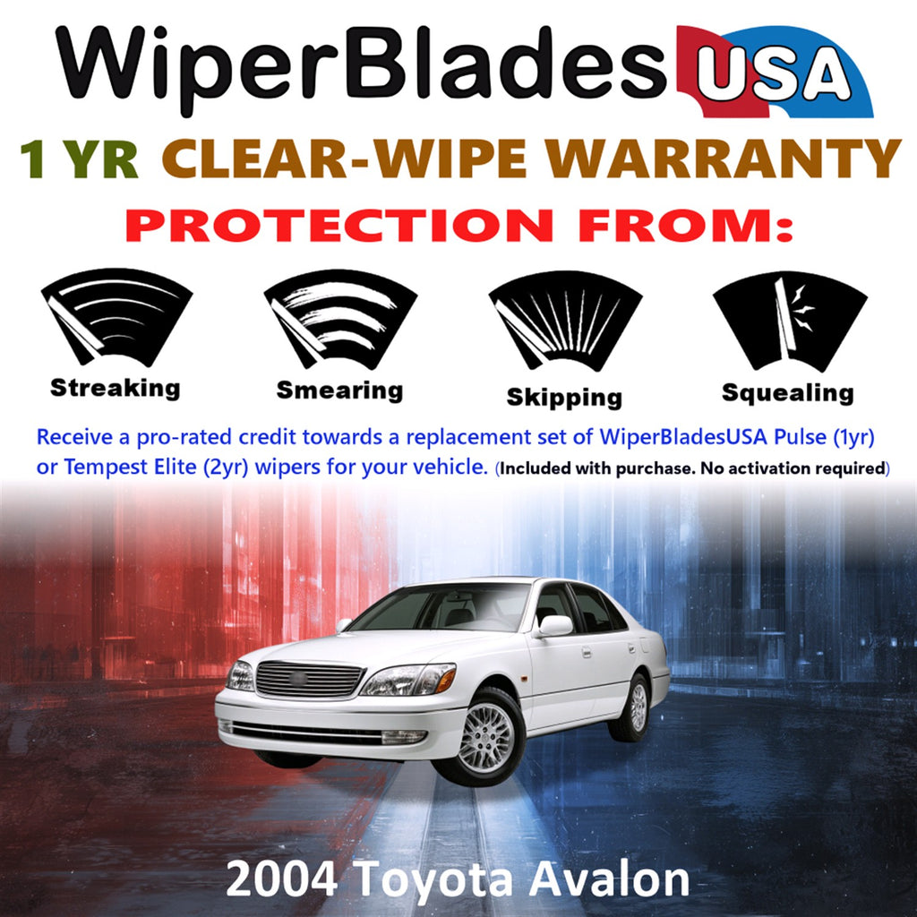 2004 Toyota Avalon Front Wiper blades Set Includes 1yr Wear Warranty & Free Delivery