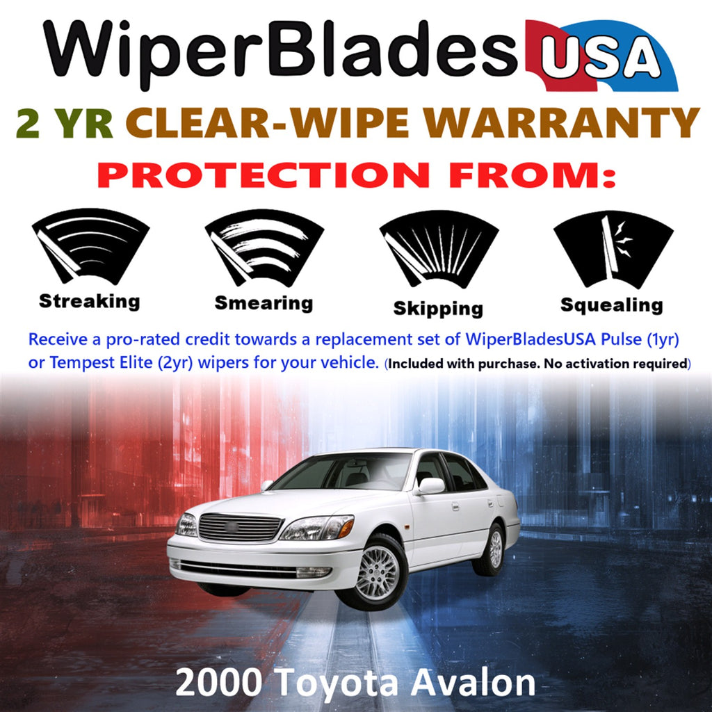 2000 Toyota Avalon Front Wiper blades Set  Includes 2yr Wear Warranty & Free Delivery