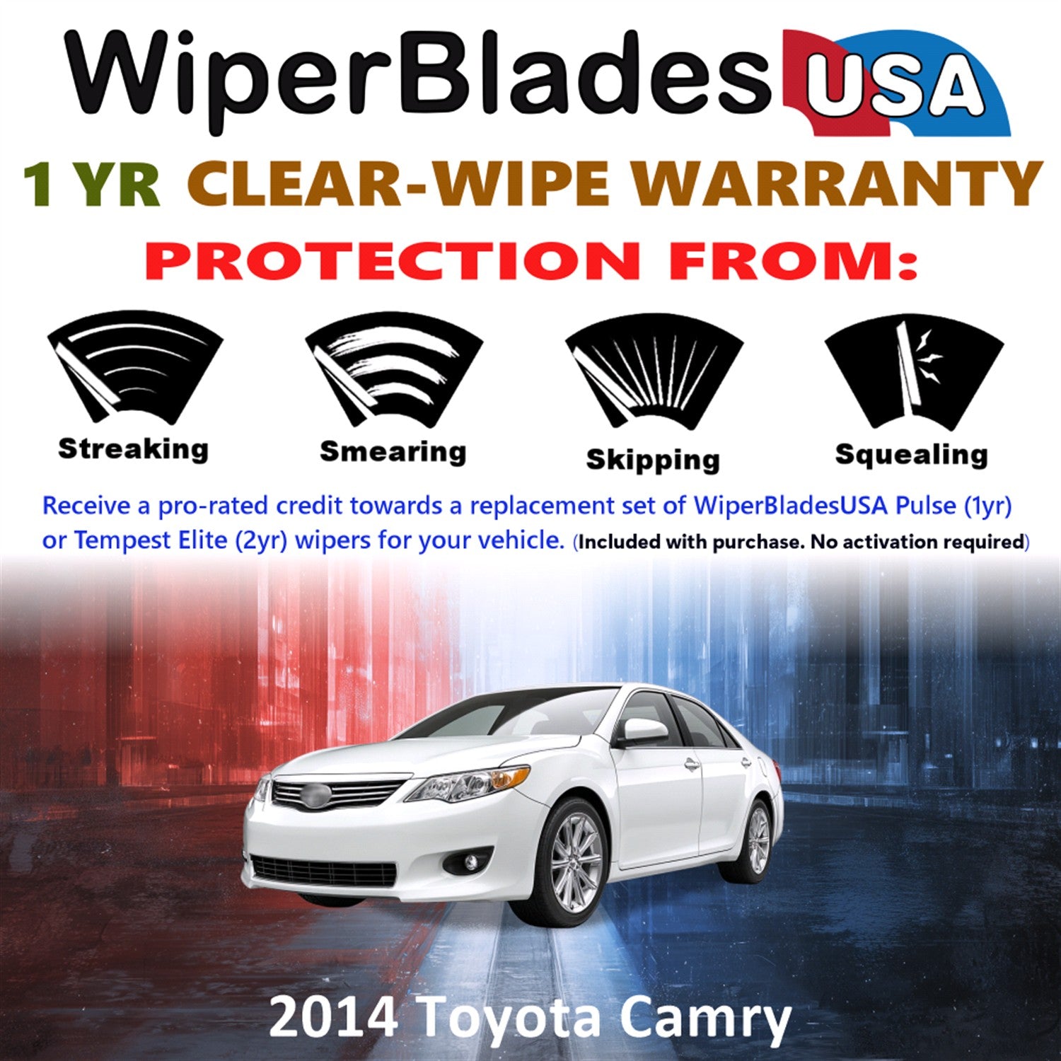 2014 Toyota Camry Front Wiper blades Set Includes 1yr Wear Warranty & Free Delivery
