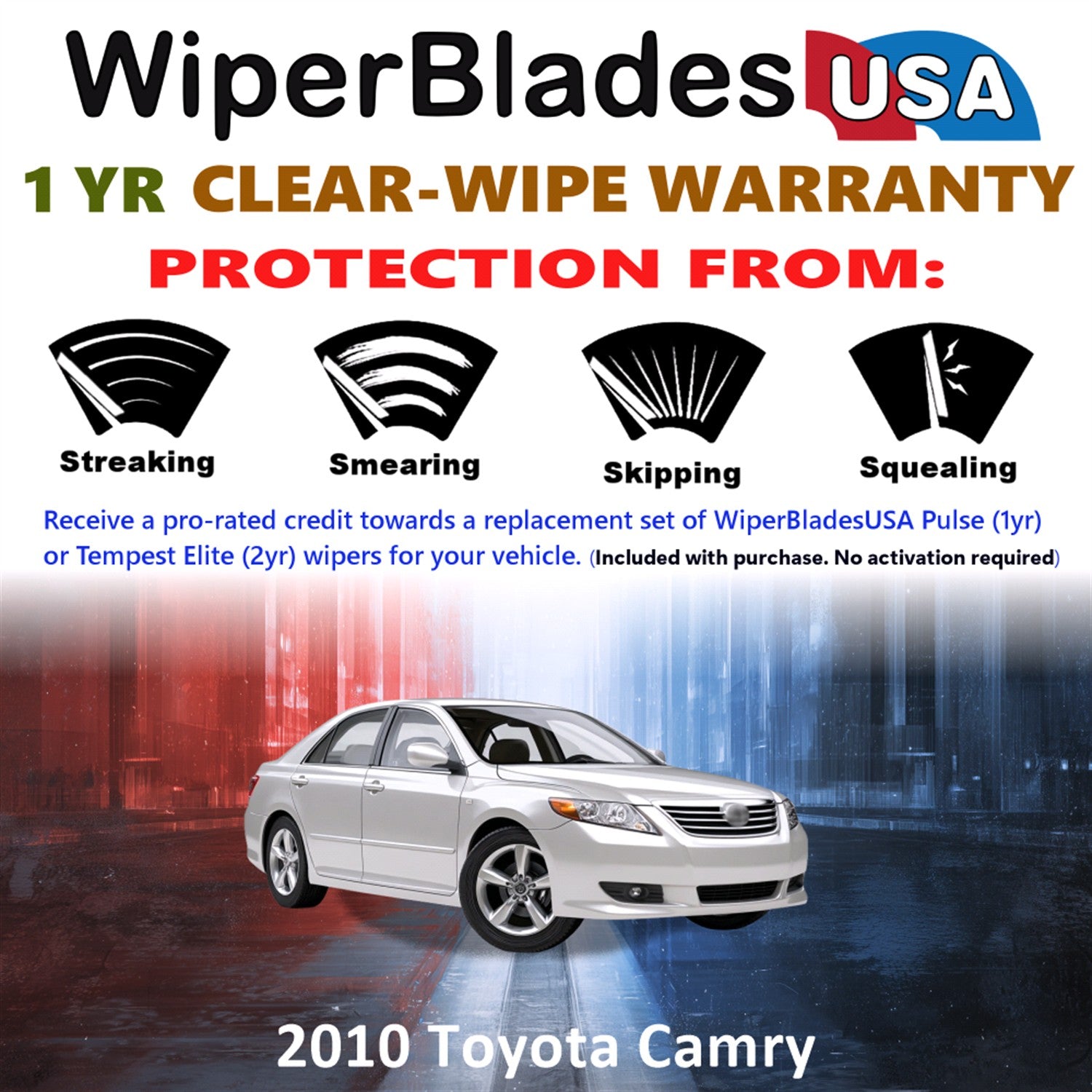 2010 Toyota Camry Front Wiper blades Set Includes 1yr Wear Warranty & Free Delivery