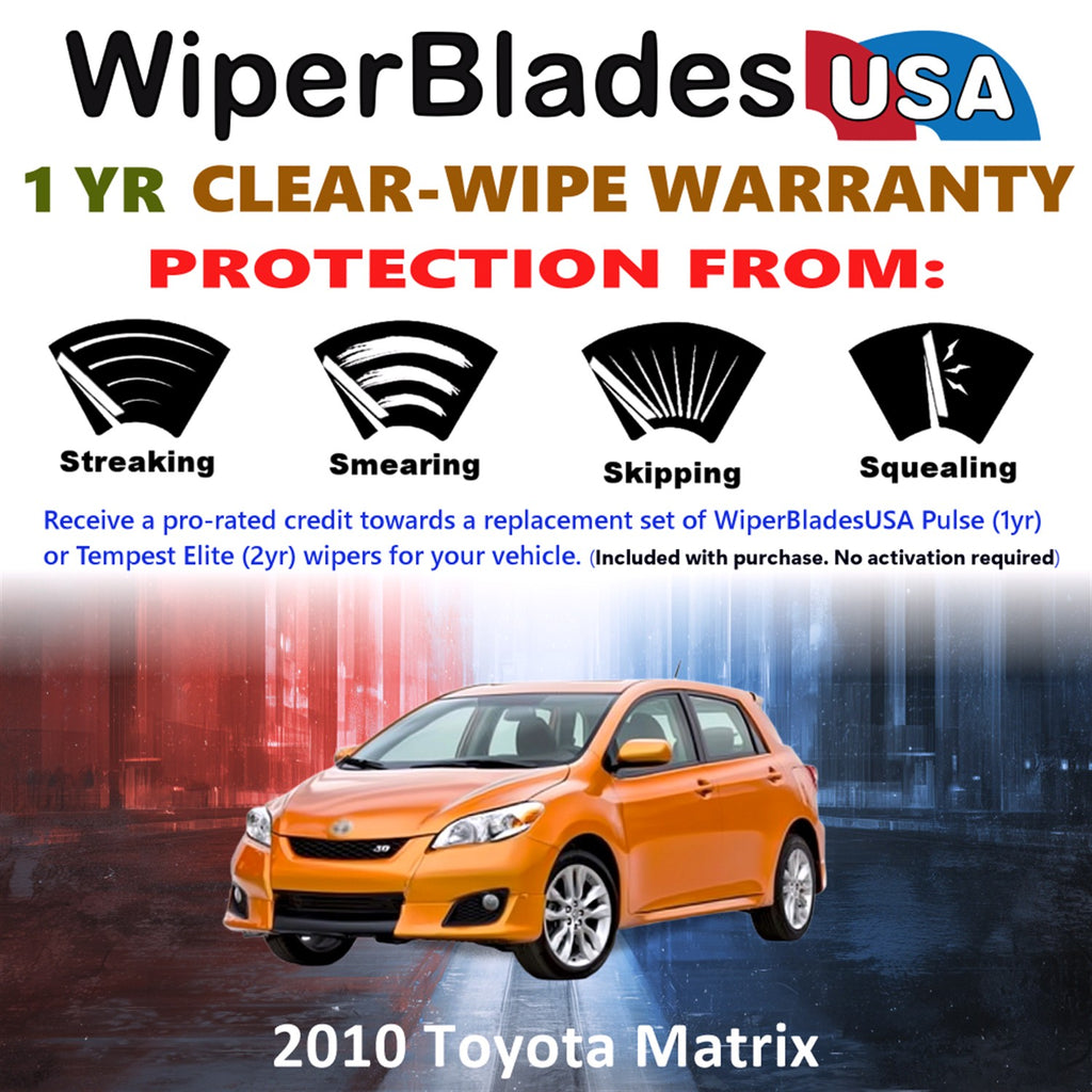 2010 Toyota Matrix Front w/Rear Wiper blades Set Includes 1yr Wear Warranty & Free Delivery