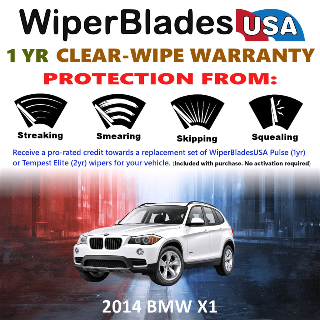 2014 BMW X1 Front Wiper blades Set Includes 1yr Wear Warranty & Free Delivery