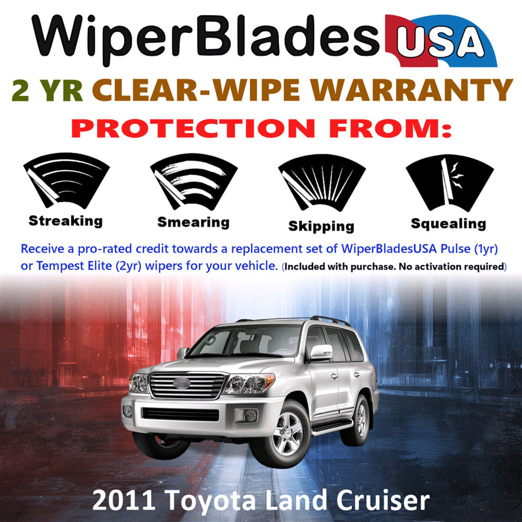 2011 Toyota Land Cruiser Front Wiper blades Set  Includes 2yr Wear Warranty & Free Delivery