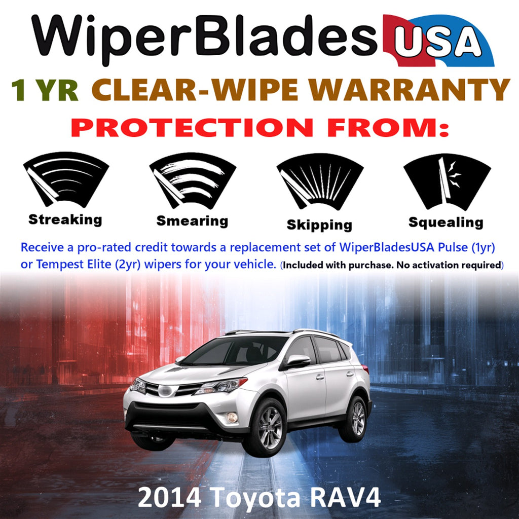 2014 Toyota RAV4 Front Wiper blades Set Includes 1yr Wear Warranty & Free Delivery