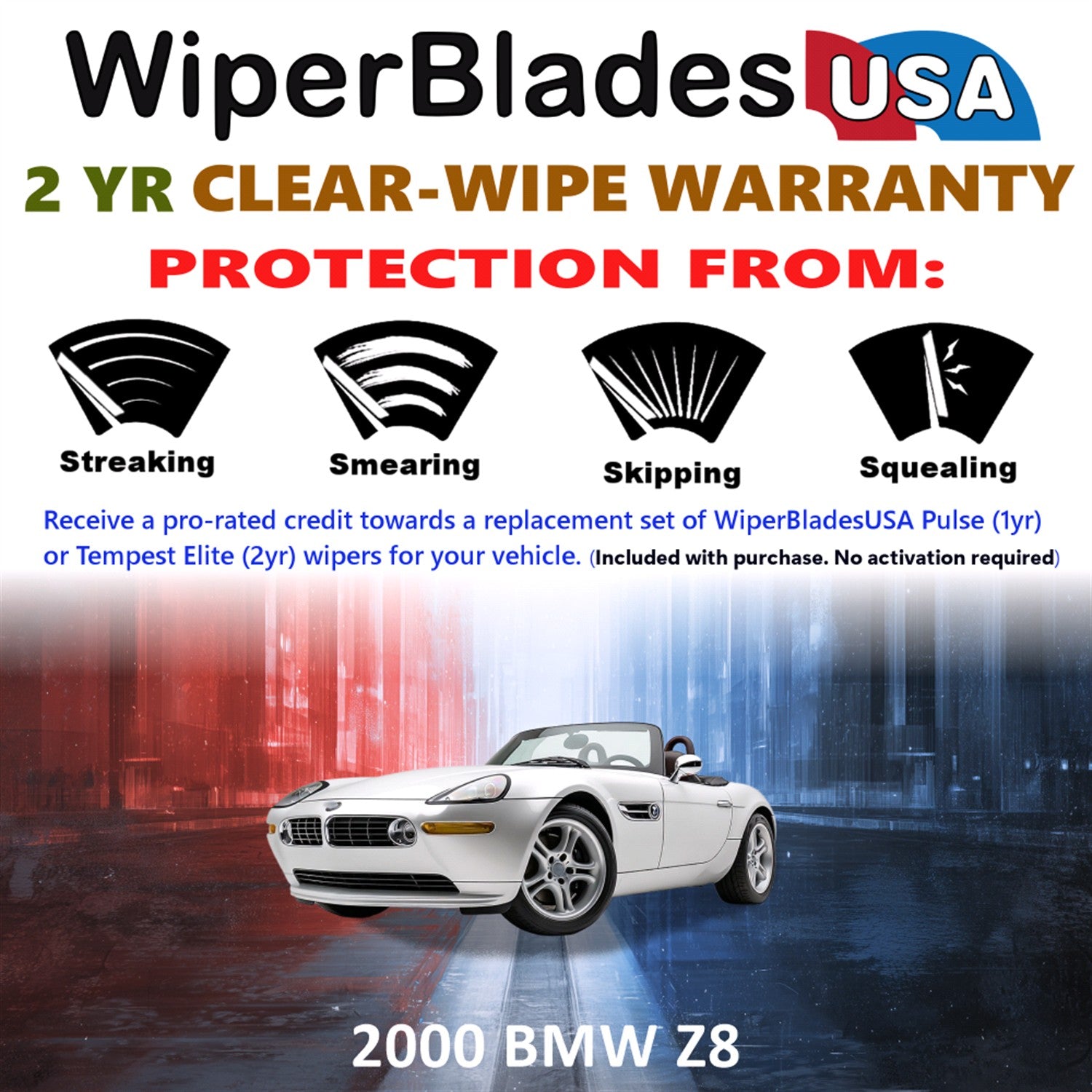 2000 BMW Z8 Front Wiper blades Set  Includes 2yr Wear Warranty & Free Delivery