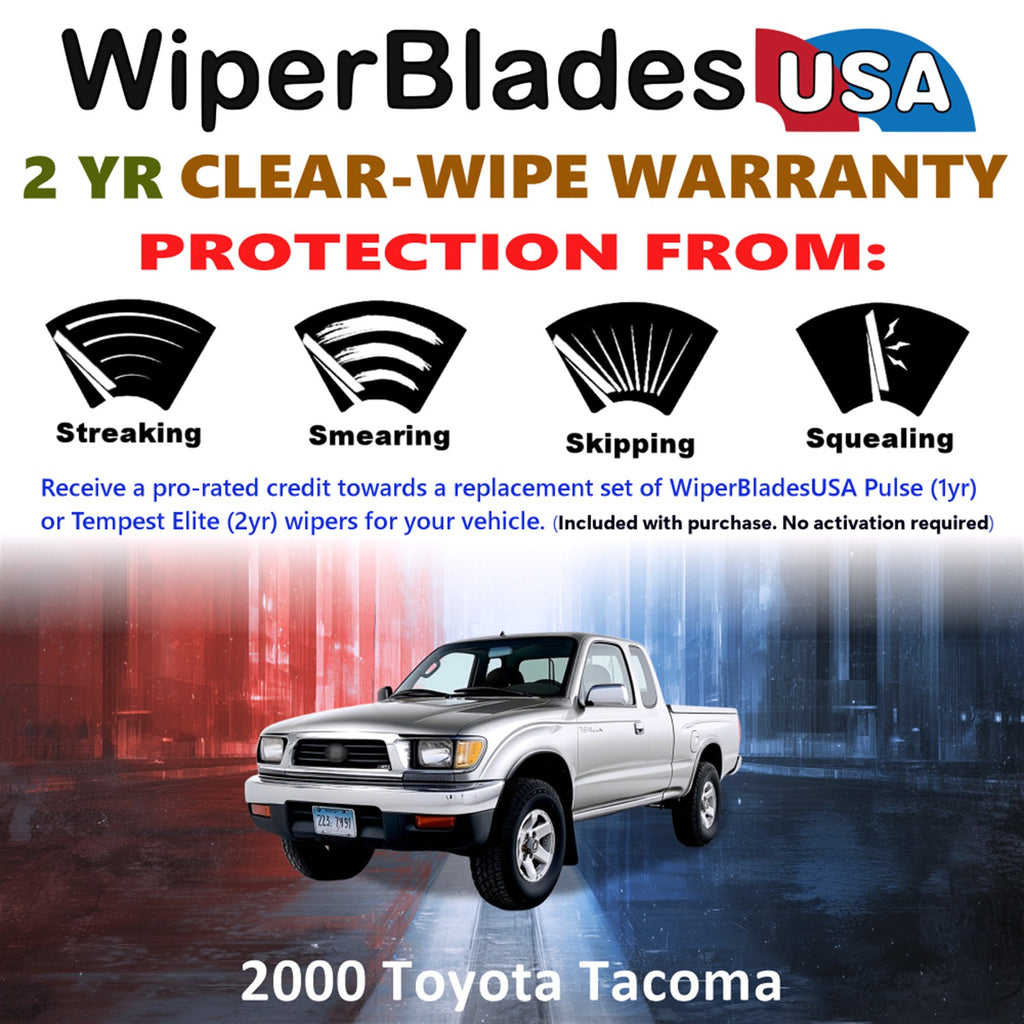 2000 Toyota Tacoma Front Wiper blades Set  Includes 2yr Wear Warranty & Free Delivery