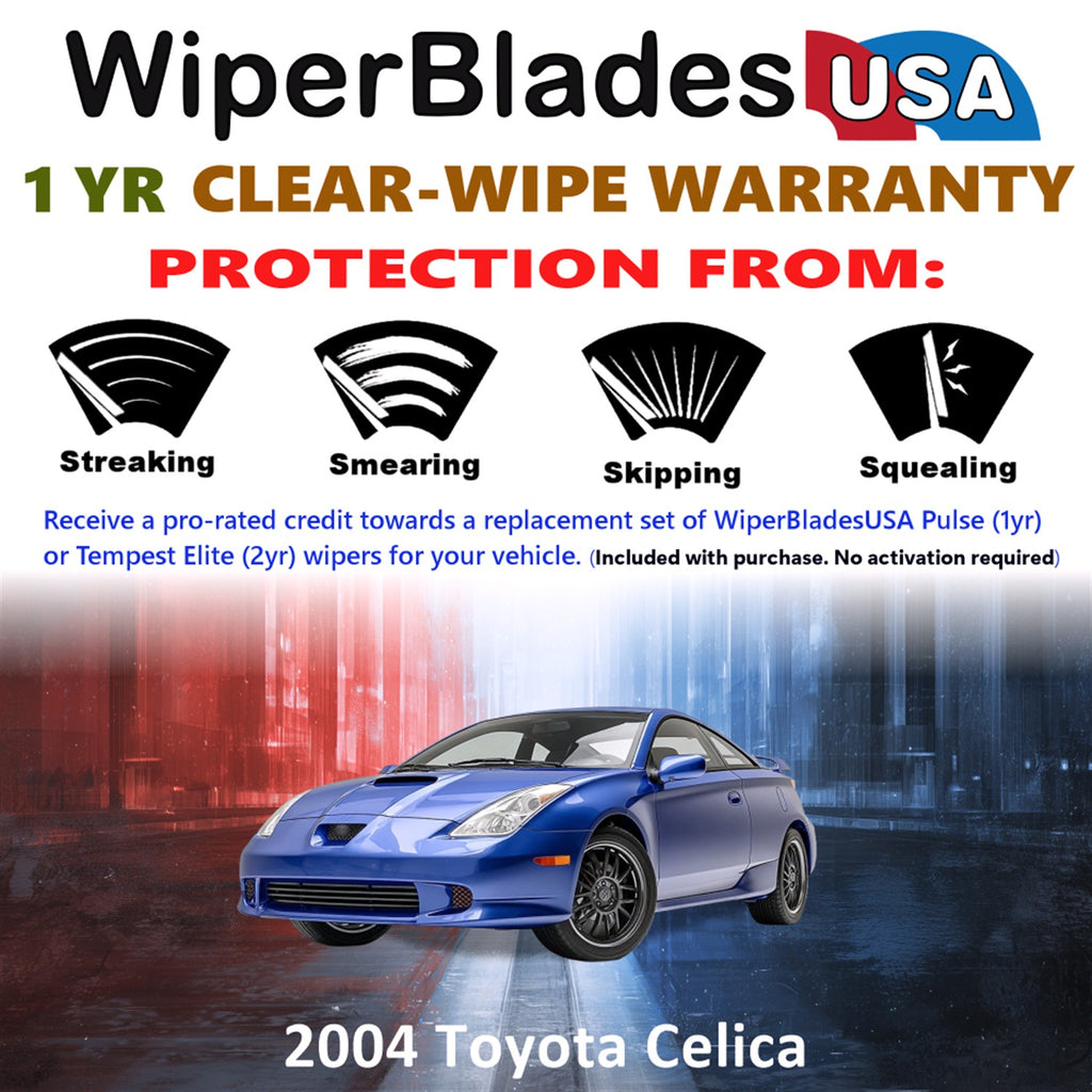 2004 Toyota Celica Front Wiper blades Set Includes 1yr Wear Warranty & Free Delivery