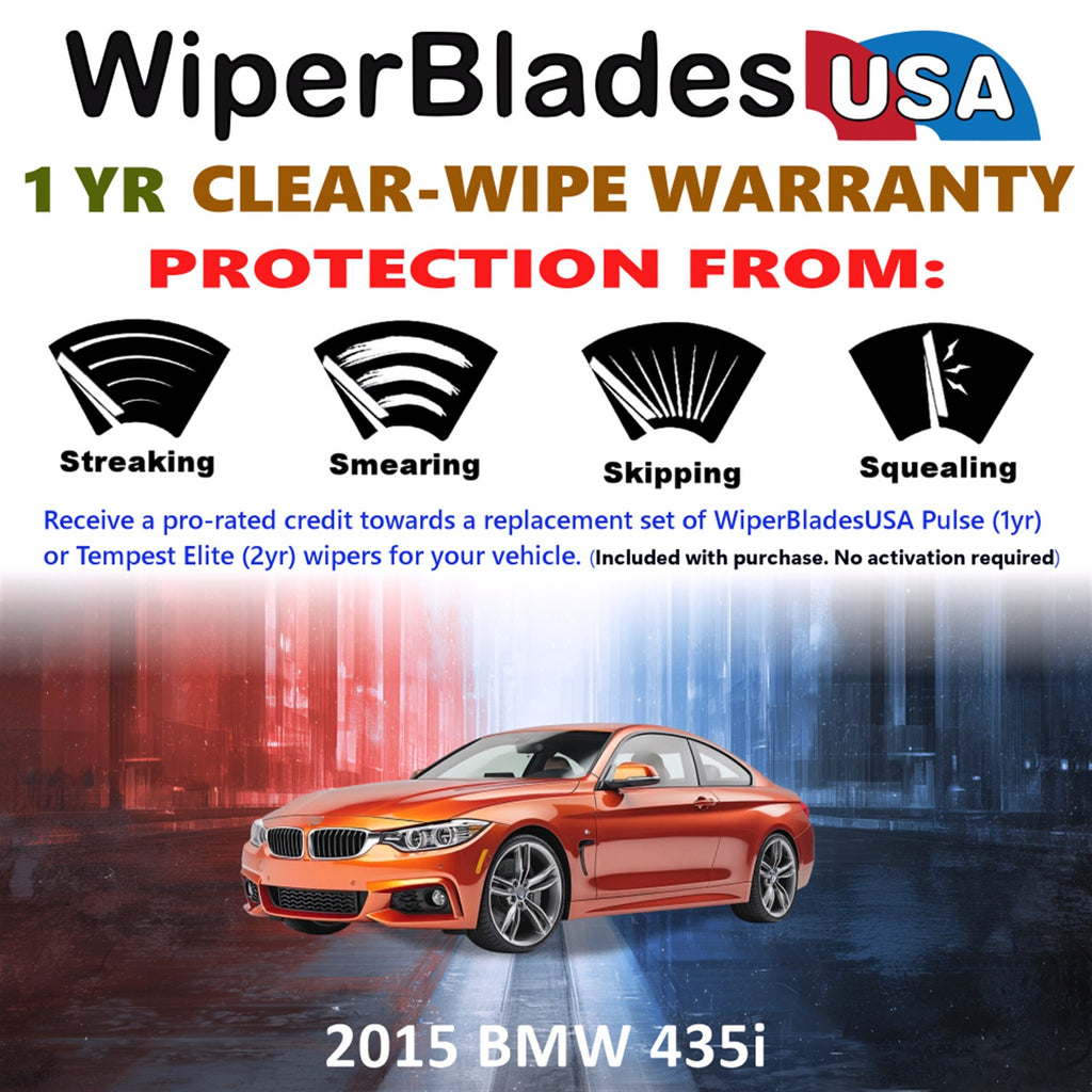 2015 BMW 435i Front Wiper blades Set Includes 1yr Wear Warranty & Free Delivery