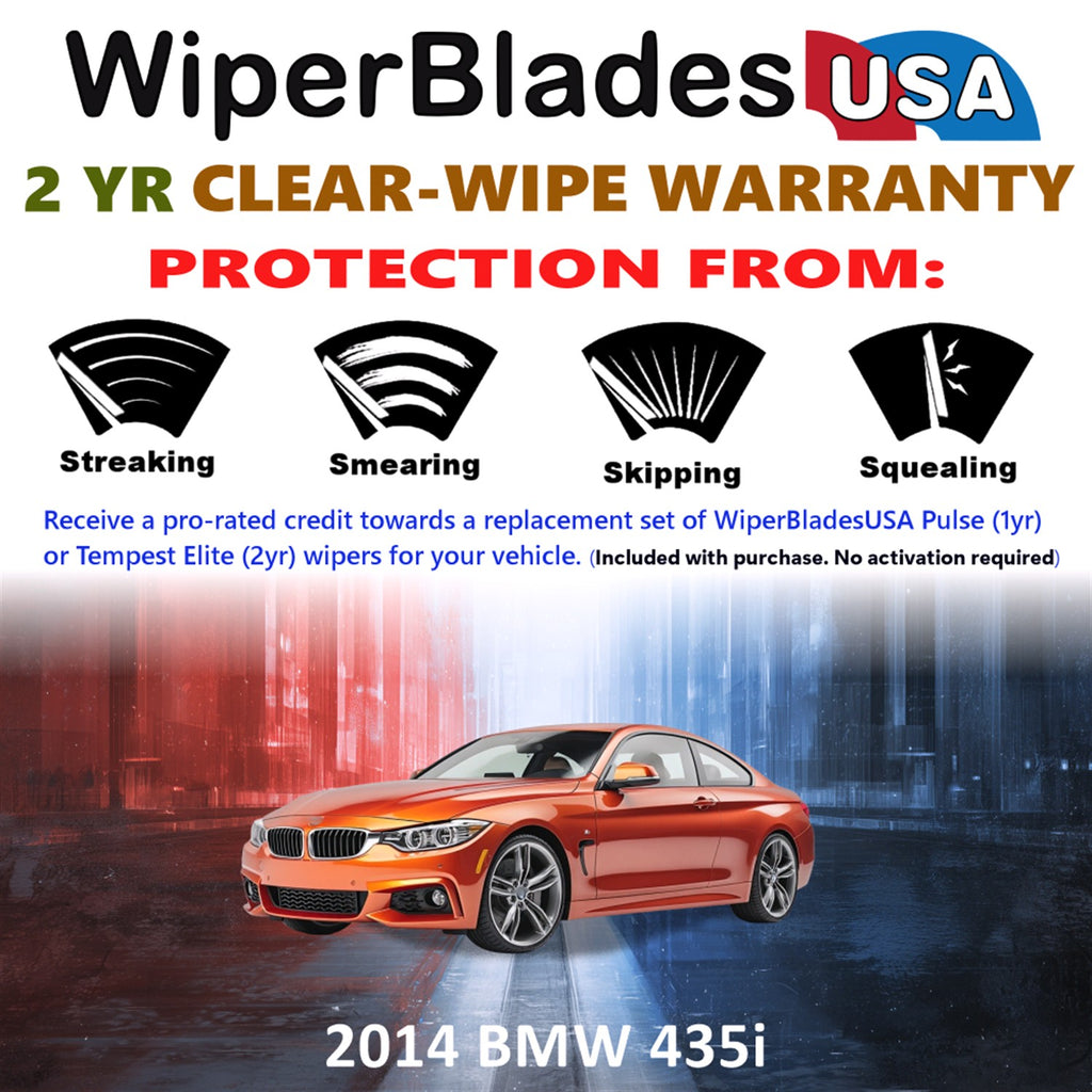 2014 BMW 435i Front Wiper blades Set  Includes 2yr Wear Warranty & Free Delivery