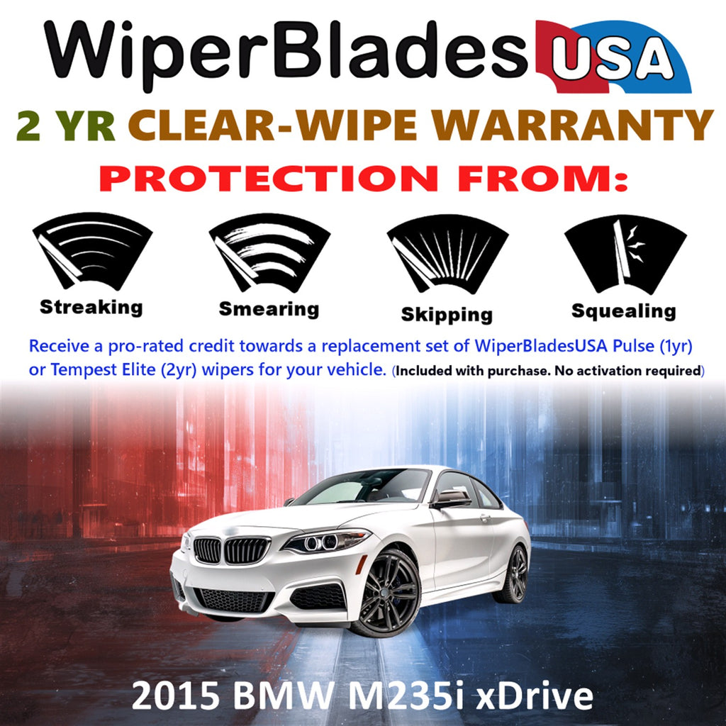 2015 BMW M235i xDrive Front Wiper blades Set  Includes 2yr Wear Warranty & Free Delivery