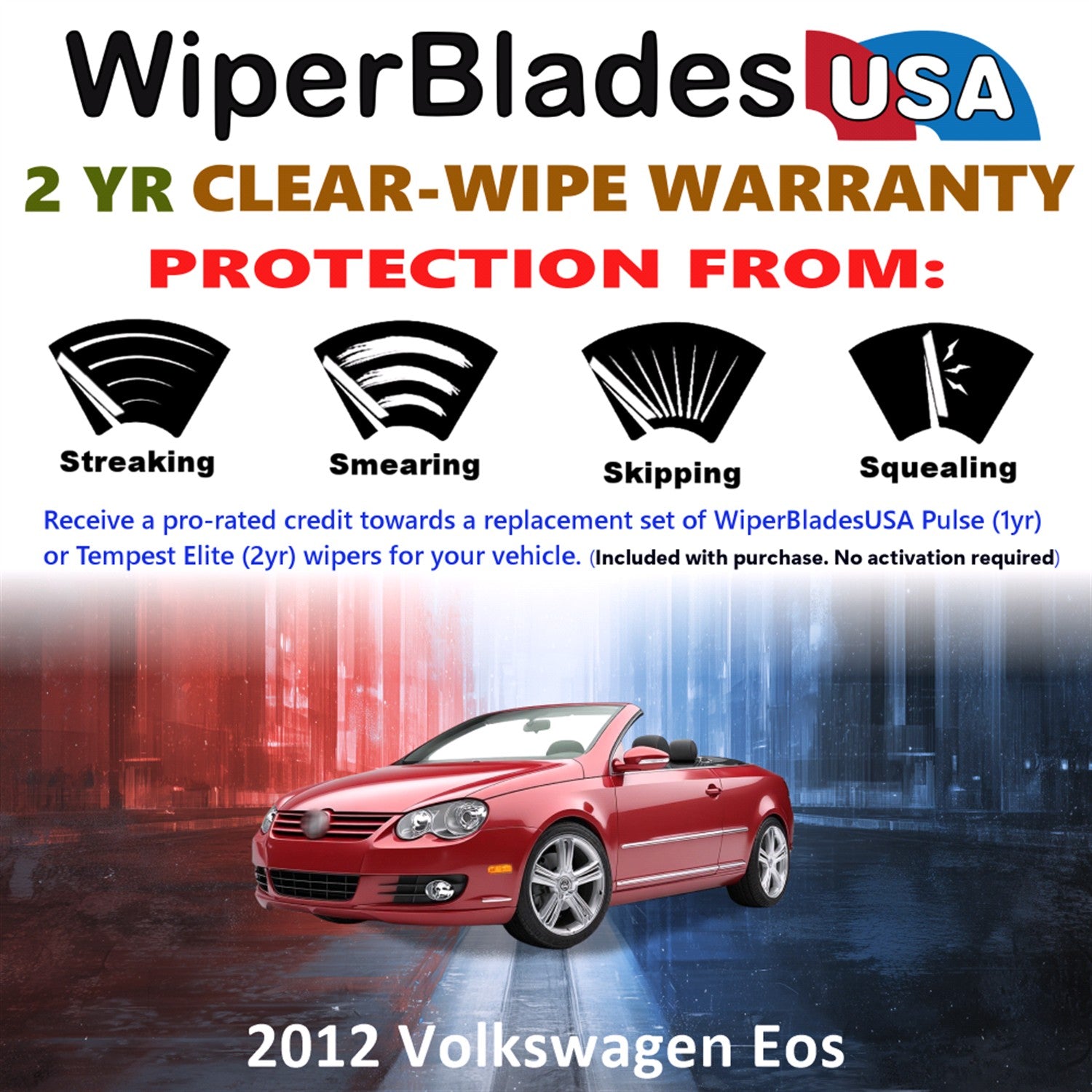 2012 Volkswagen Eos Front Wiper blades Set  Includes 2yr Wear Warranty & Free Delivery