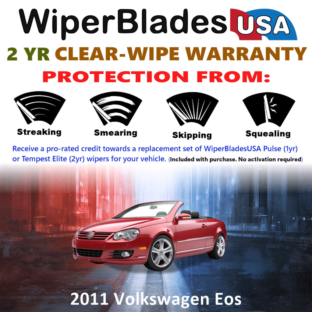 2011 Volkswagen Eos Front Wiper blades Set  Includes 2yr Wear Warranty & Free Delivery