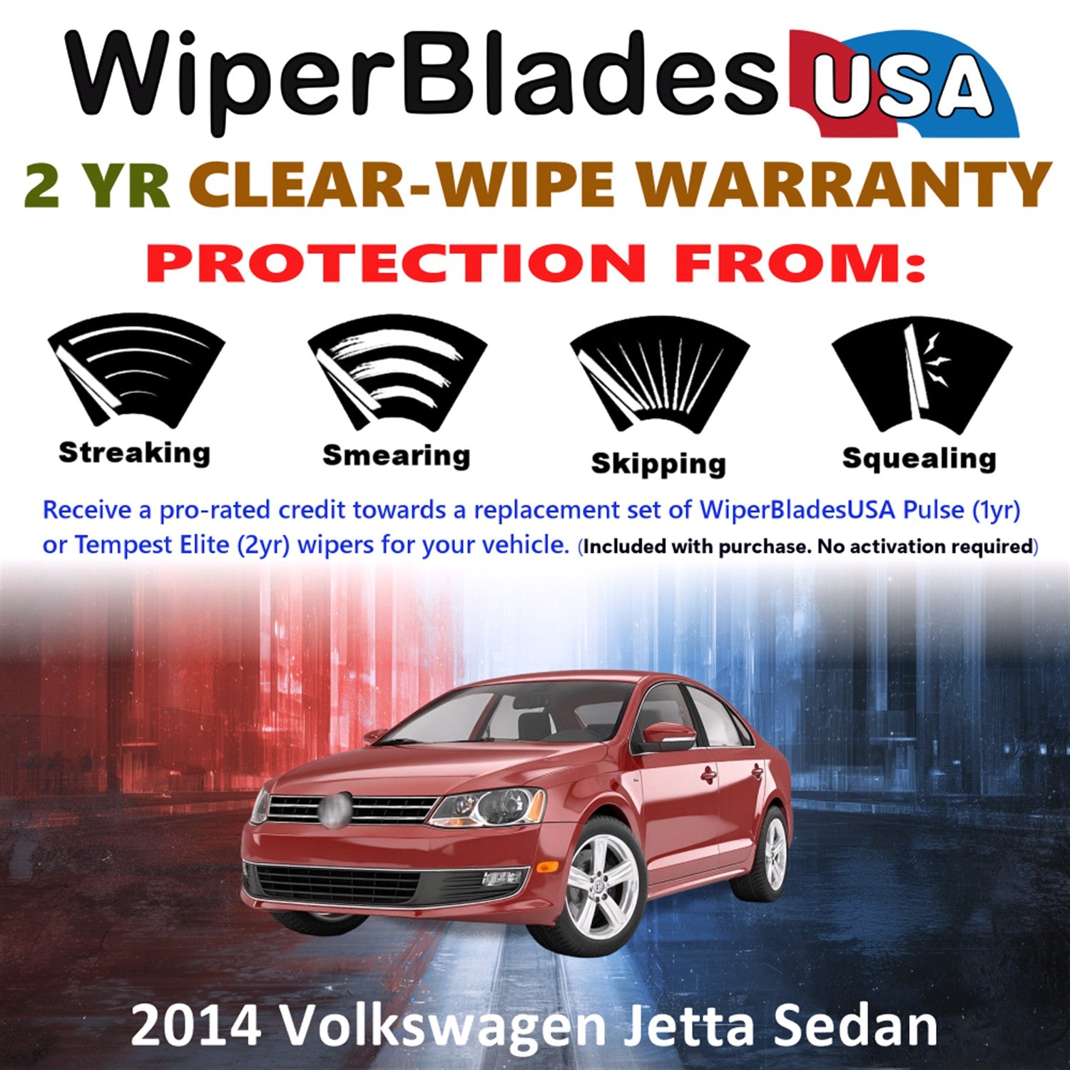 2014 Volkswagen Jetta Front Wiper blades Set  Includes 2yr Wear Warranty & Free Delivery
