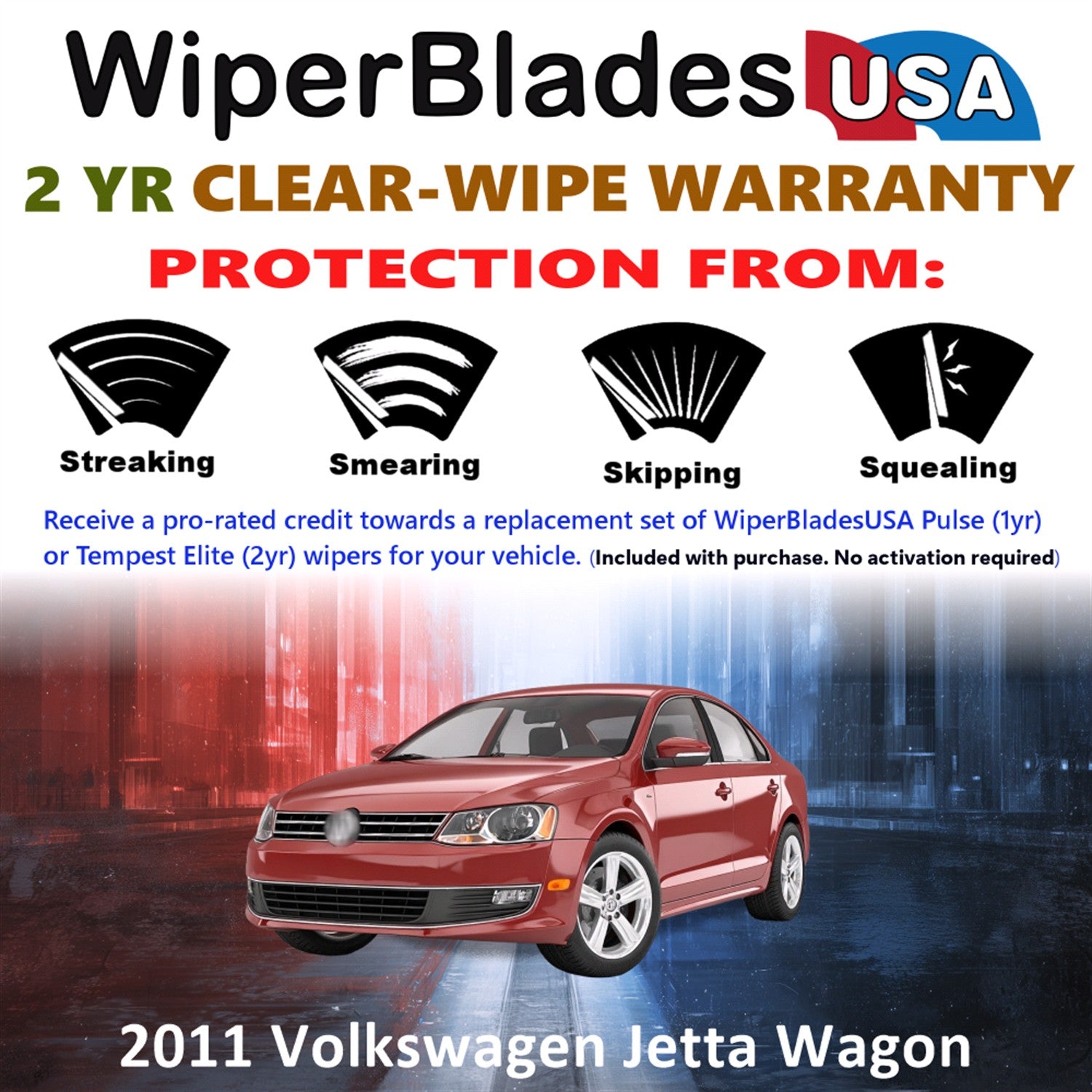 2011 Volkswagen Jetta Front Wiper blades Set  Includes 2yr Wear Warranty & Free Delivery