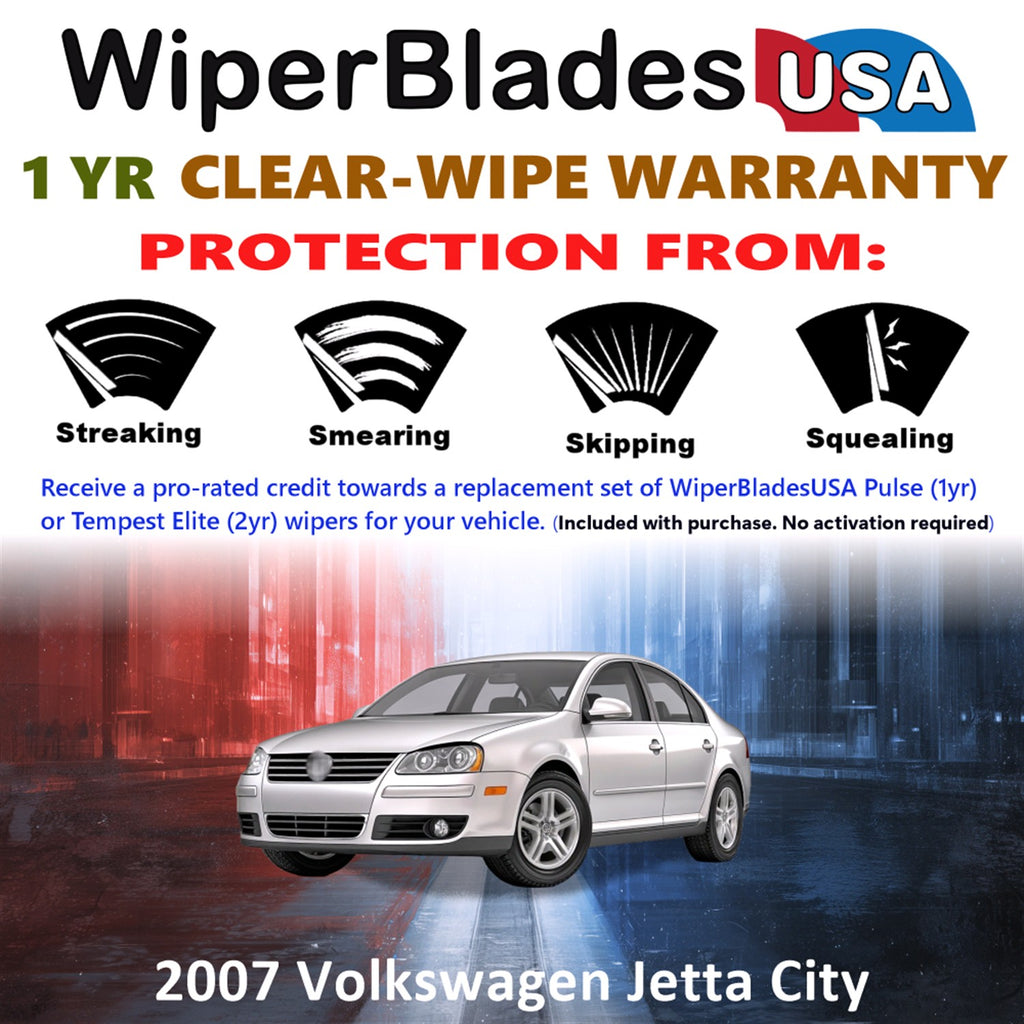 2007 Volkswagen Jetta City Front Wiper blades Set Includes 1yr Wear Warranty & Free Delivery