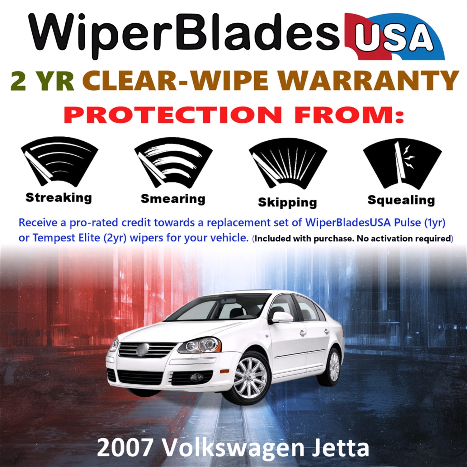 2007 Volkswagen Jetta Front Wiper blades Set  Includes 2yr Wear Warranty & Free Delivery