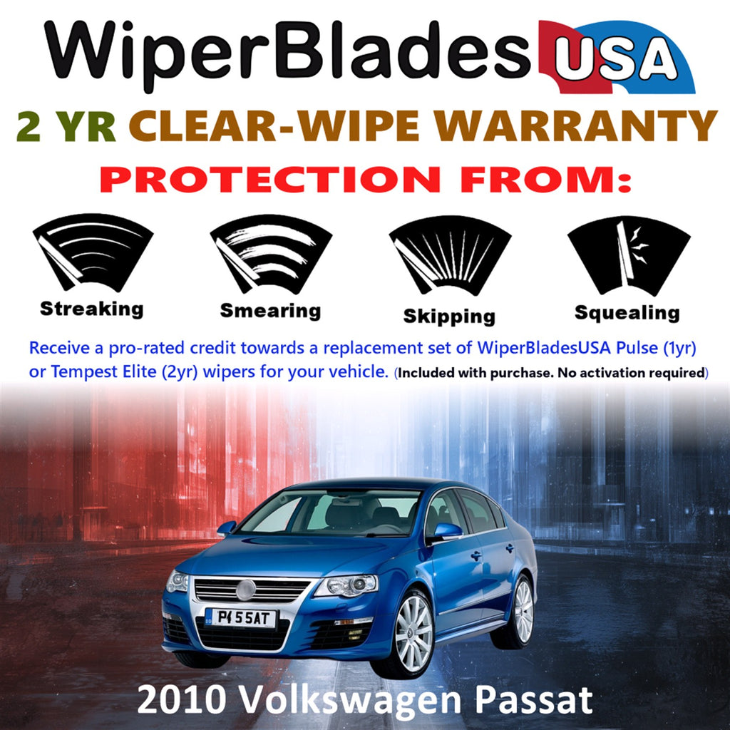 2010 Volkswagen Passat Front Wiper blades Set  Includes 2yr Wear Warranty & Free Delivery