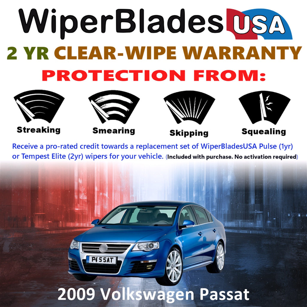 2009 Volkswagen Passat Front Wiper blades Set  Includes 2yr Wear Warranty & Free Delivery