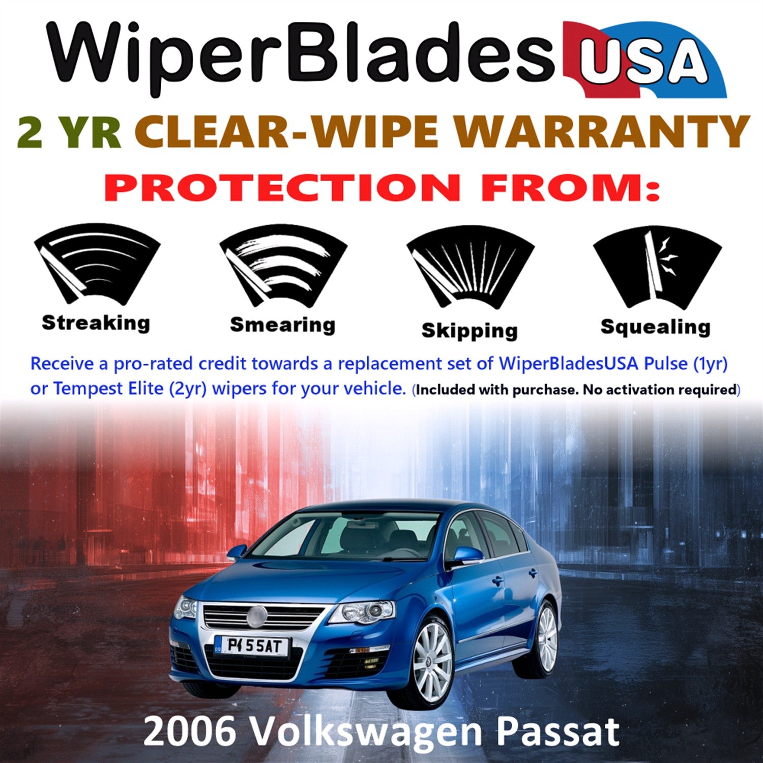 2006 Volkswagen Passat Front Wiper blades Set  Includes 2yr Wear Warranty & Free Delivery