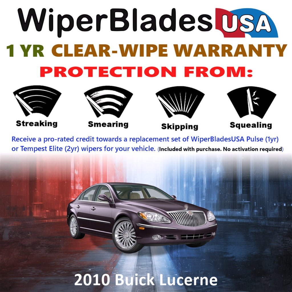 2010 Buick Lucerne Front Wiper blades Set Includes 1yr Wear Warranty & Free Delivery