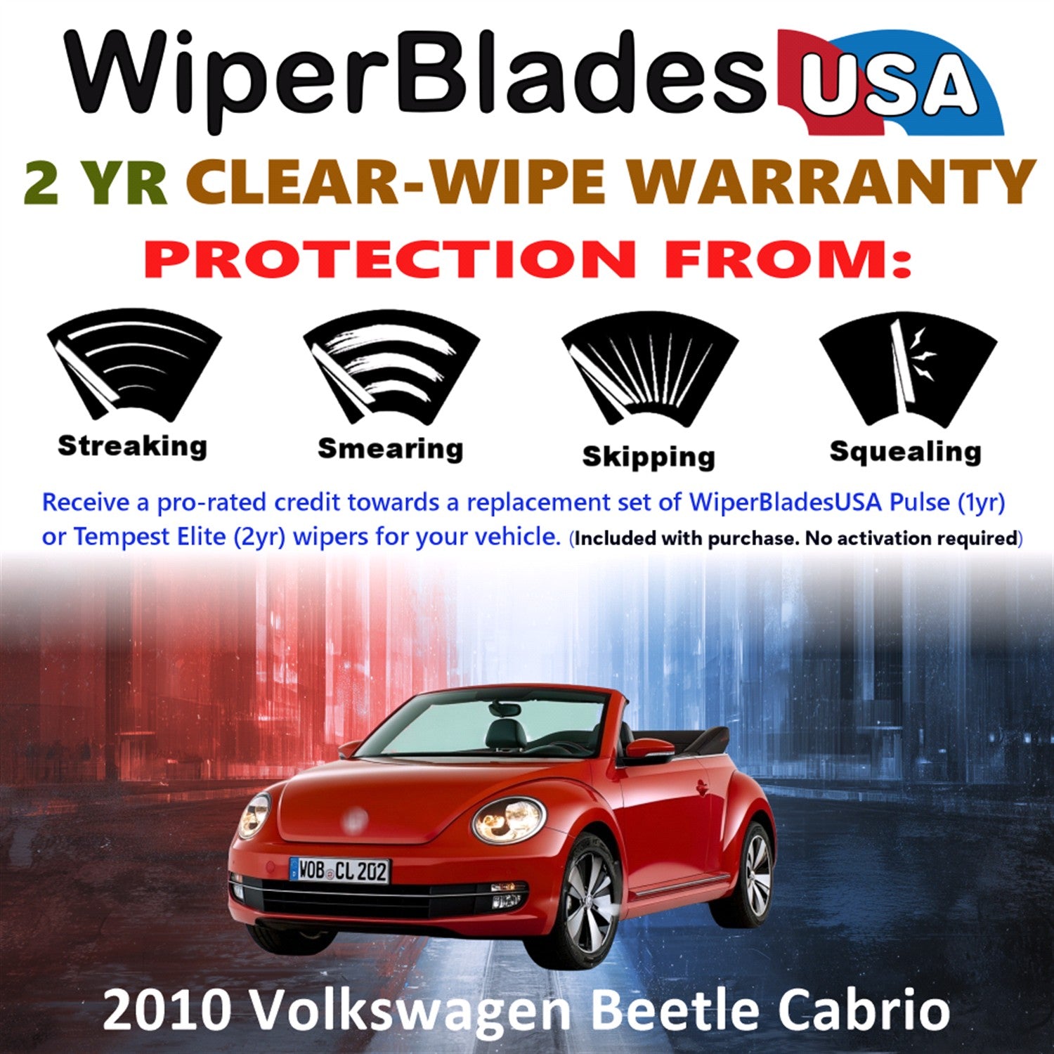 2010 Volkswagen Beetle Cabrio Front Wiper blades Set  Includes 2yr Wear Warranty & Free Delivery