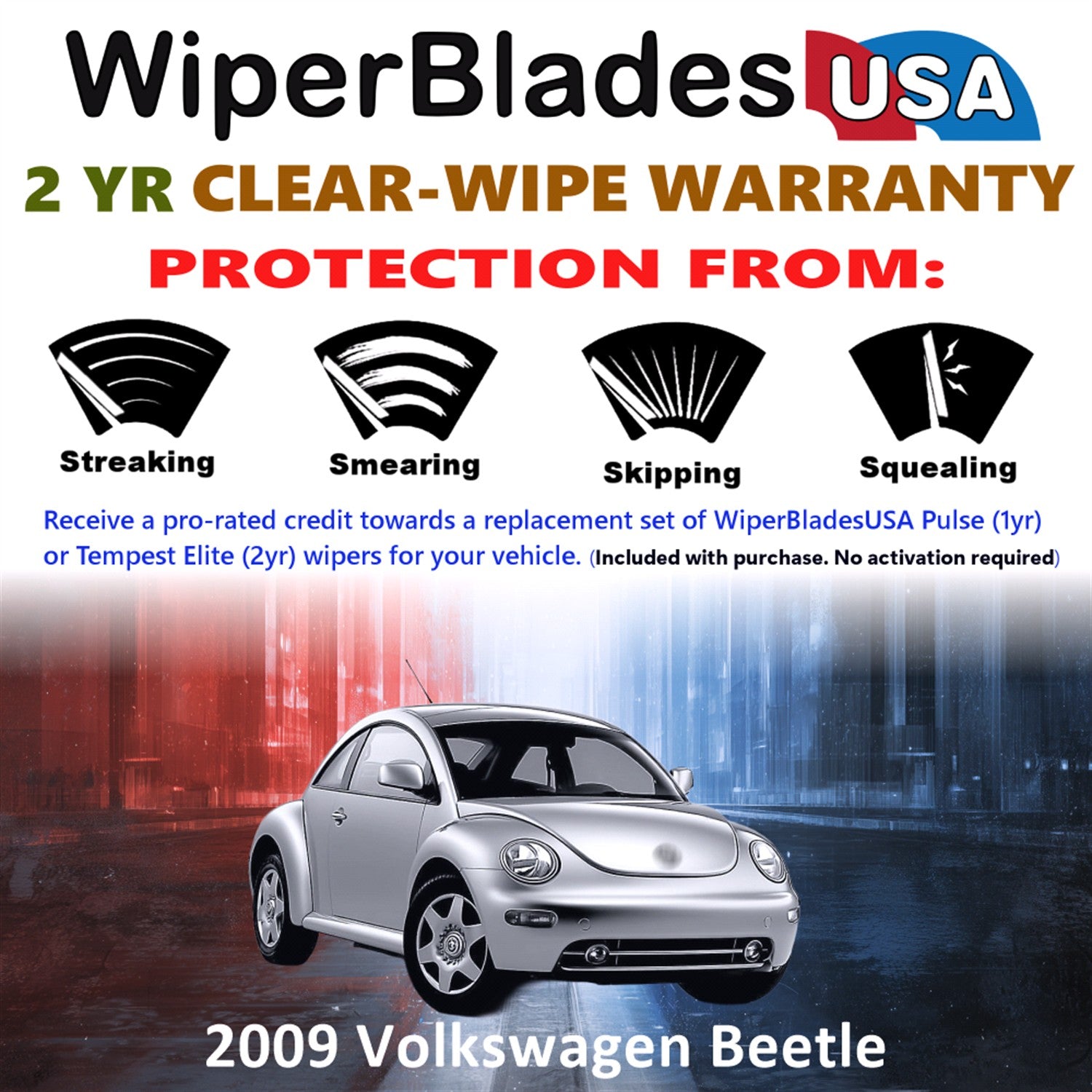 2009 Volkswagen Beetle Front Wiper blades Set  Includes 2yr Wear Warranty & Free Delivery
