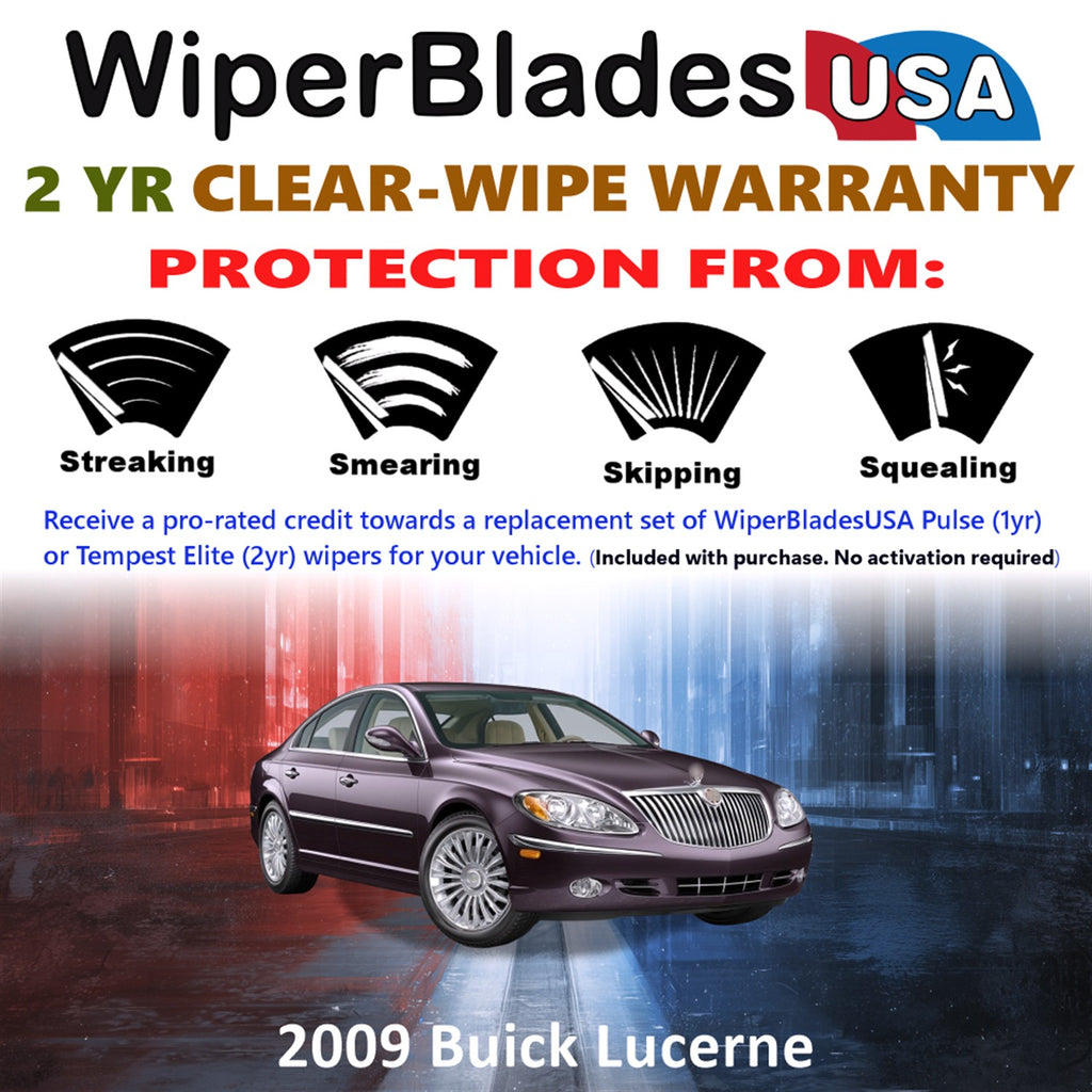 2009 Buick Lucerne Front Wiper blades Set  Includes 2yr Wear Warranty & Free Delivery