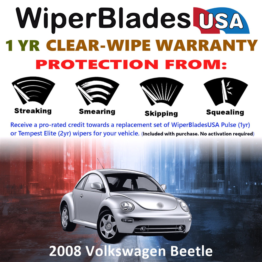 2008 Volkswagen Beetle Front Wiper blades Set Includes 1yr Wear Warranty & Free Delivery