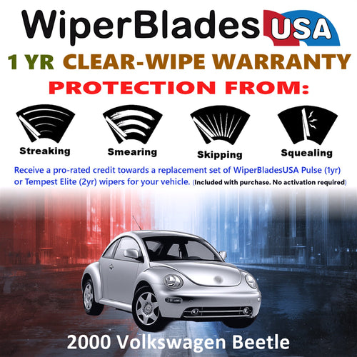 2000 Volkswagen Beetle Front Wiper blades Set Includes 1yr Wear Warranty & Free Delivery