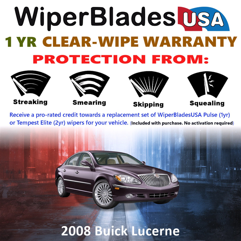2008 Buick Lucerne Front Wiper blades Set Includes 1yr Wear Warranty & Free Delivery