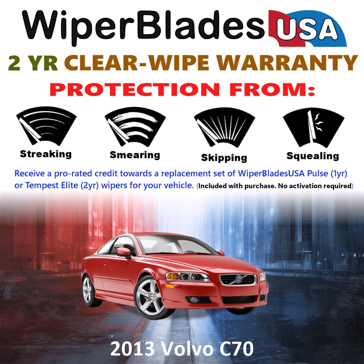2013 Volvo C70 Front Wiper blades Set  Includes 2yr Wear Warranty & Free Delivery