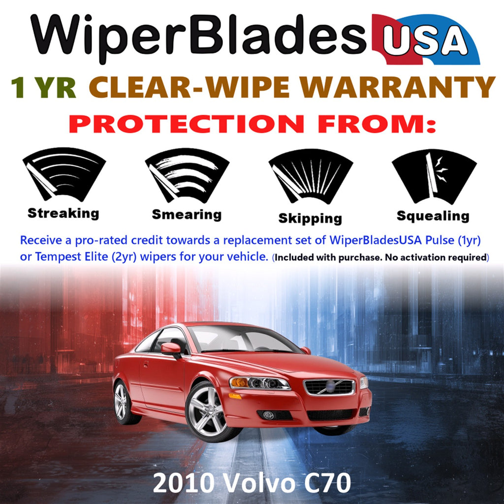 2010 Volvo C70 Front Wiper blades Set Includes 1yr Wear Warranty & Free Delivery