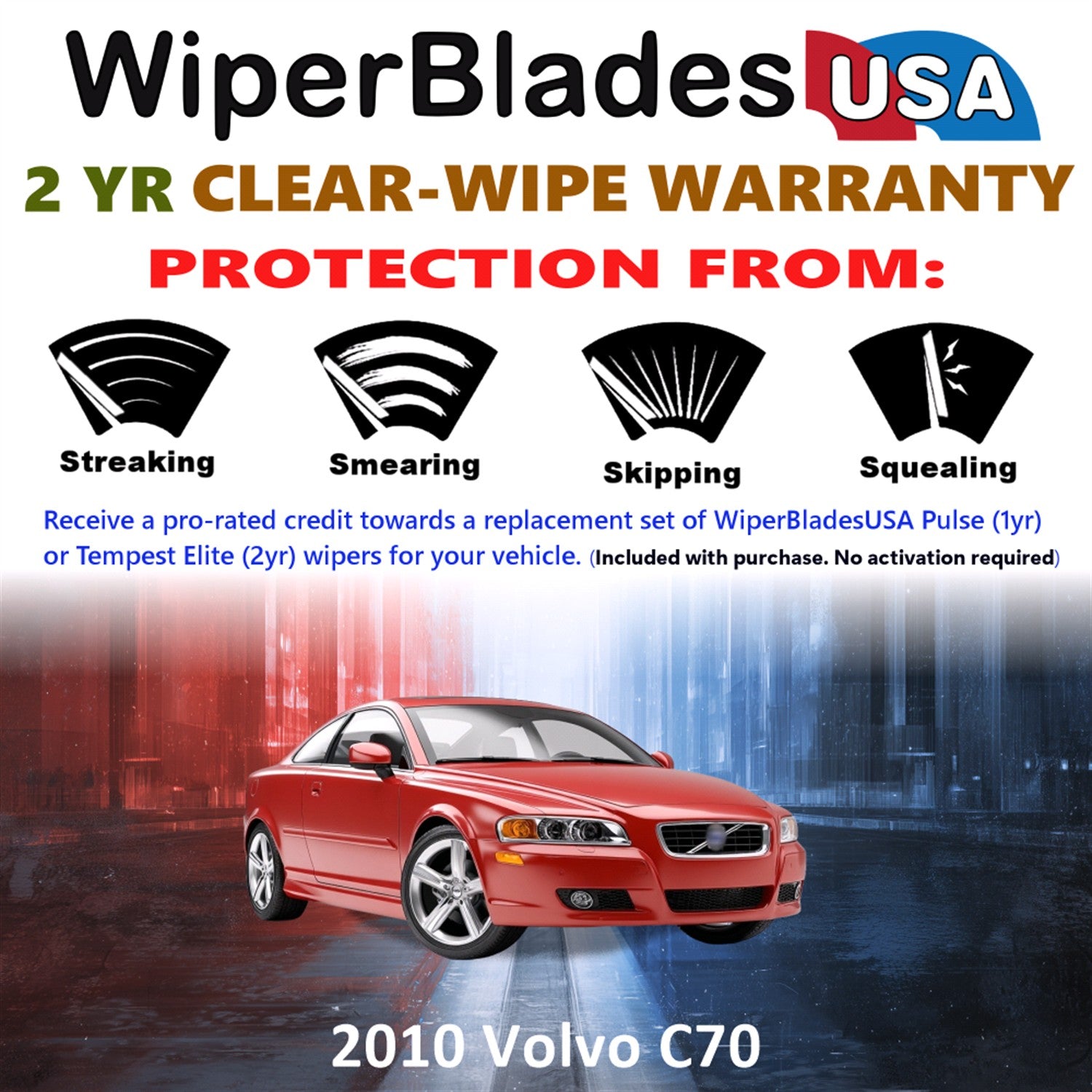 2010 Volvo C70 Front Wiper blades Set  Includes 2yr Wear Warranty & Free Delivery
