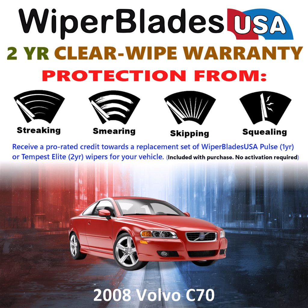 2008 Volvo C70 Front Wiper blades Set  Includes 2yr Wear Warranty & Free Delivery