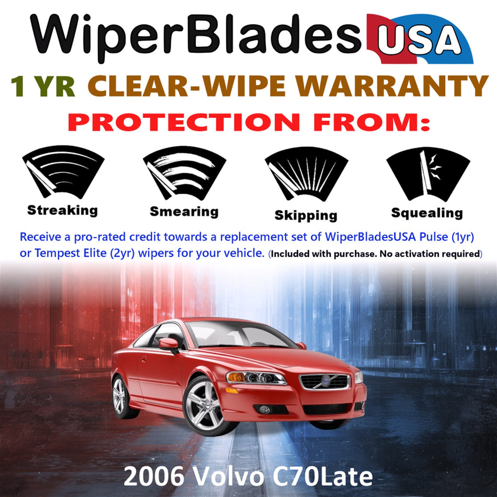2006 Volvo C70 Late Front Wiper blades Set Includes 1yr Wear Warranty & Free Delivery