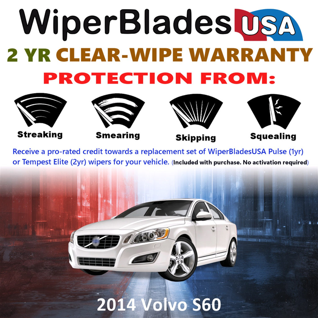 2014 Volvo S60 Front Wiper blades Set  Includes 2yr Wear Warranty & Free Delivery