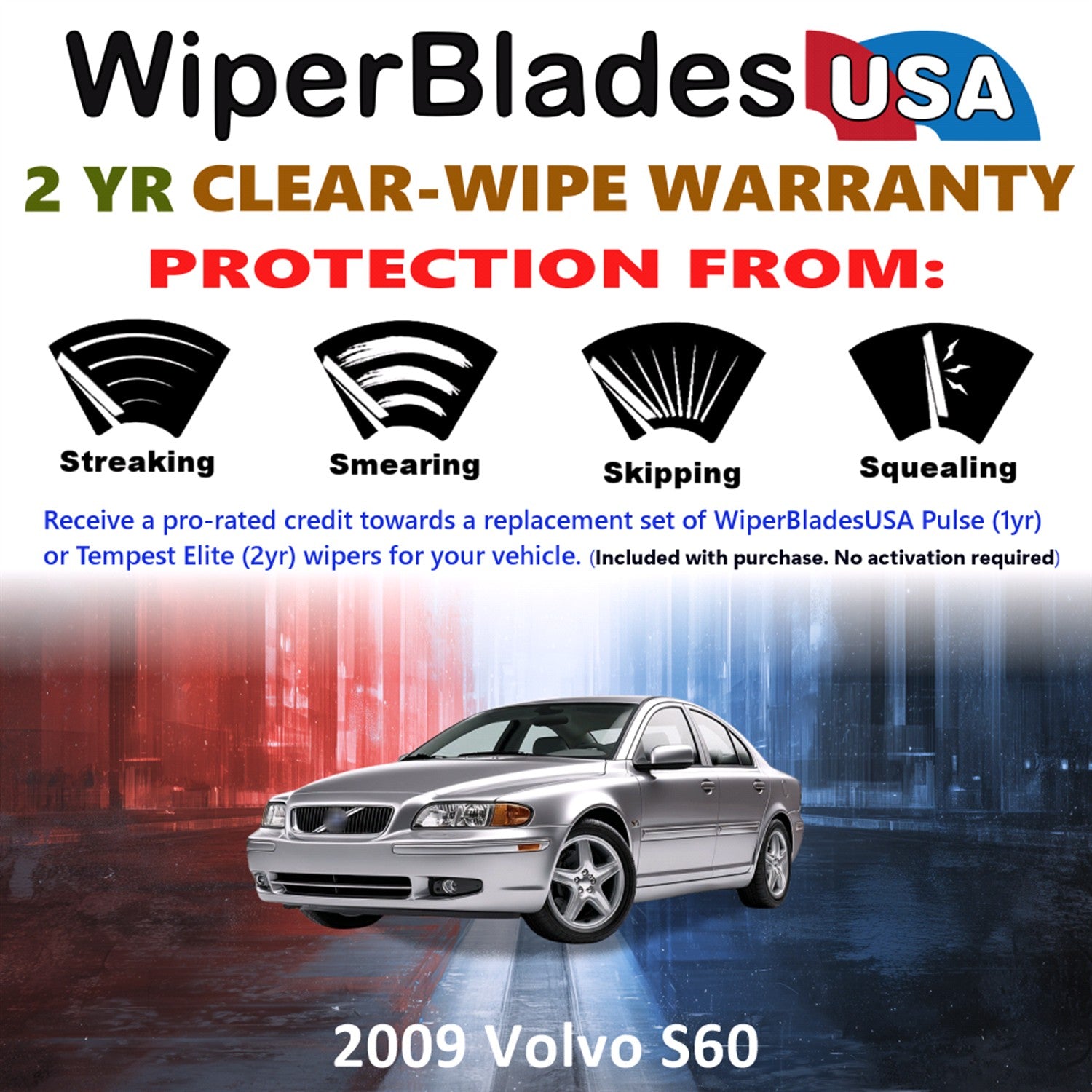 2009 Volvo S60 Front Wiper blades Set  Includes 2yr Wear Warranty & Free Delivery