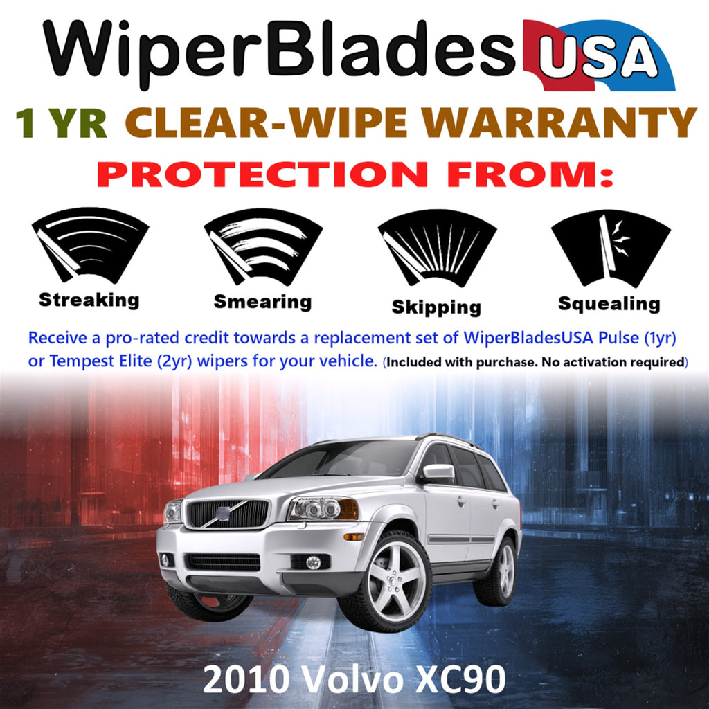 2010 Volvo XC90 Front w/Rear Wiper blades Set Includes 1yr Wear Warranty & Free Delivery
